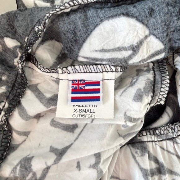 Jams World Size XS Dress Tropical Print Black White Sleeveless Midi Tiered - Picture 8 of 11